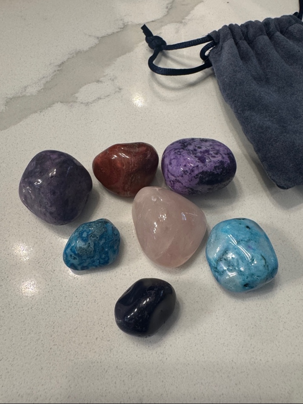 Polished Tumbled Gemstone Set - Assorted Colors